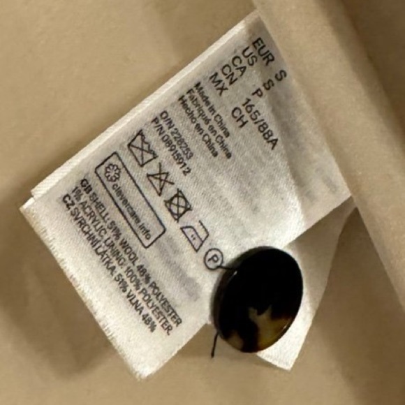 H&M Plaid Long Coat- Small - Picture 6 of 9